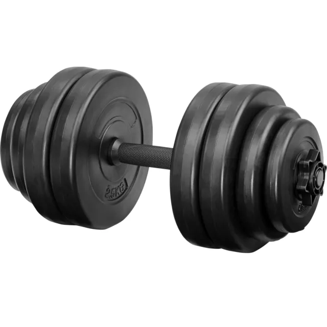 Lot d'haltères courtes poids barre disques fitness musculation biceps sport 10kg
