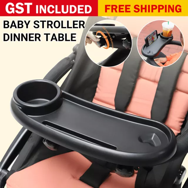 Universal Baby Stroller Dinner Table Cart Pram Snack Tray Milk Bottle Cup Holder