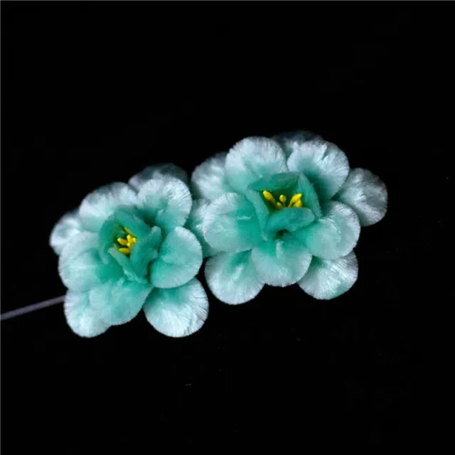 Chinese National Style Jewelry Silk Velvet Flower Beijing Opera Begonia Temple 3