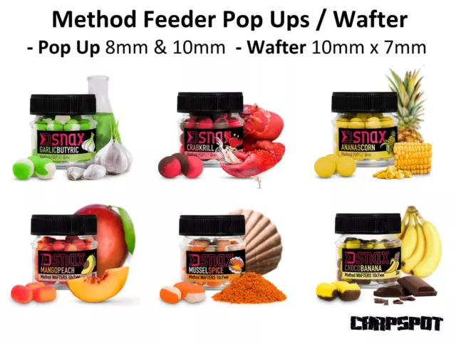 Method Feeder Pop Ups & Wafter 8, 10, 7x10, 12 & 16mm Hookbaits Delphin D Snax