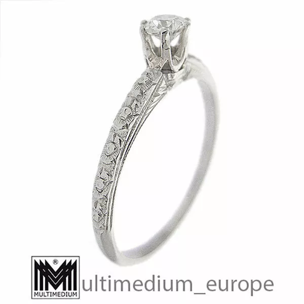 750 Weißgold Ring 0,23ct Solitär Diamant white gold ring diamond 18ct