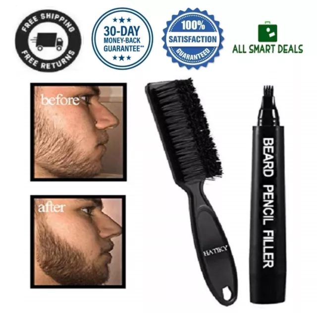 Marcador De Barba Para Hombre Kit Profesional Con Cepillo Resistente Agua Sudor