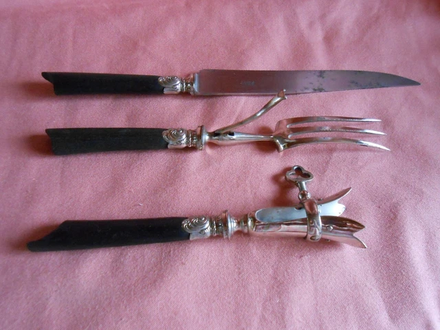 Ensemble à Gigot Global G313 - Couteau et Fourchette courbe à viande