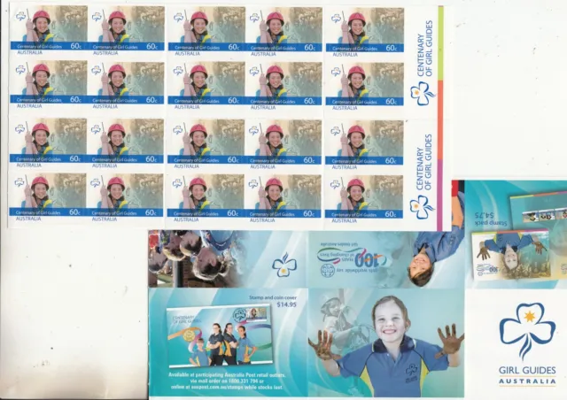 2010 Centenary of Girl Guides: $12.00 self/adhesive stamp booklet.  MUN/MNH.