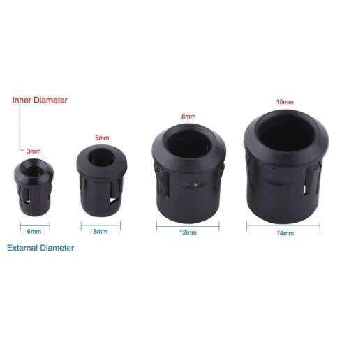 Supporto LED, set anni 50, plastica trasparente per diodi 3-10 mm,