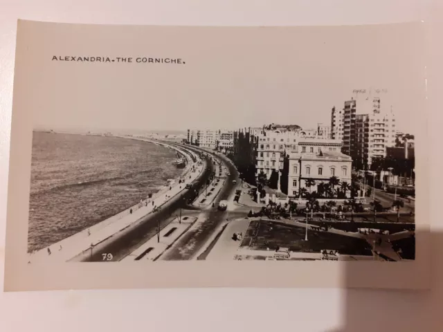 Egypt, RPPC Alexandria - The Corniche, vintage postcard 1950-60S