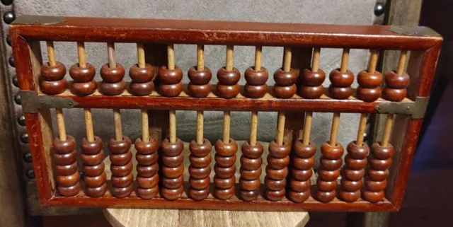 Vintage Chinese Abacus Wood Frame 91 Beads, 13 Rows $35