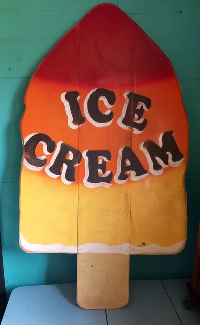 Rustic Sign Ice FAIRGROUND FUNFAIR RUSTIC Vintage Style Ice Cream Sign Fab Retro Shop ...