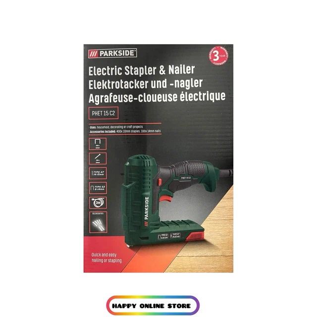 PARKSIDE® HOBBY ELEKTROTACKER PHET 15 C2 Inklusive Klammern und Nägel