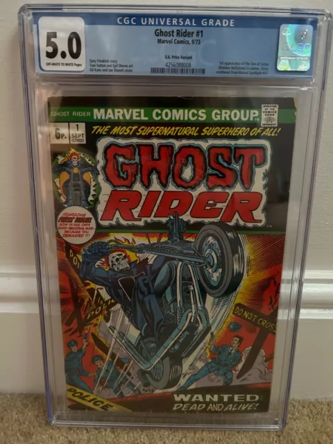 Marvel Comics, "Ghost Rider #1" CGC graded 5.0, Key Issue, 1st Son of Satan