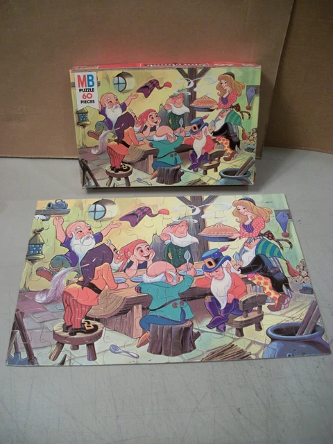 VINTAGE 1978 SNOW White and the Seven Dwarfs Milton Bradley Puzzle ...