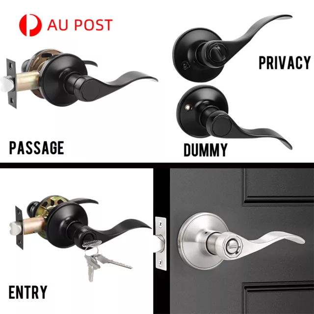 Door Lock Privacy Passage Dummy Entrance Lever Handle Door Handles Set Bathroom