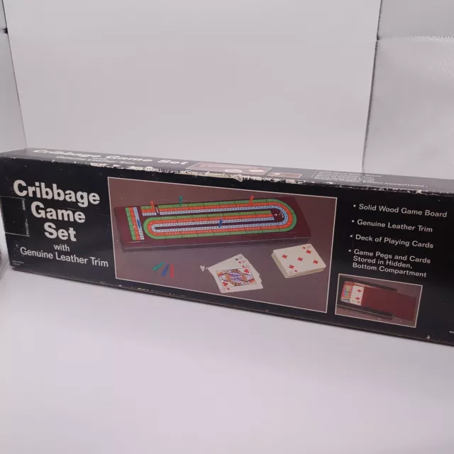 MUNDI Cribbage Game Set with Genuine Leather Trim complete