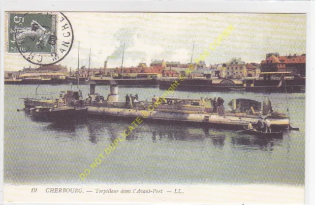 CPA 50100 Cherbourg 81srem Torpedo Boat Level IN Front Port Edit Ll ca1909