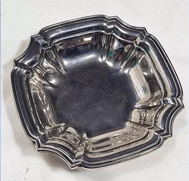 M&R Silverplated Vintage Silver Plate Small Octagonal Trinket Dish, 4 1/4 Inch