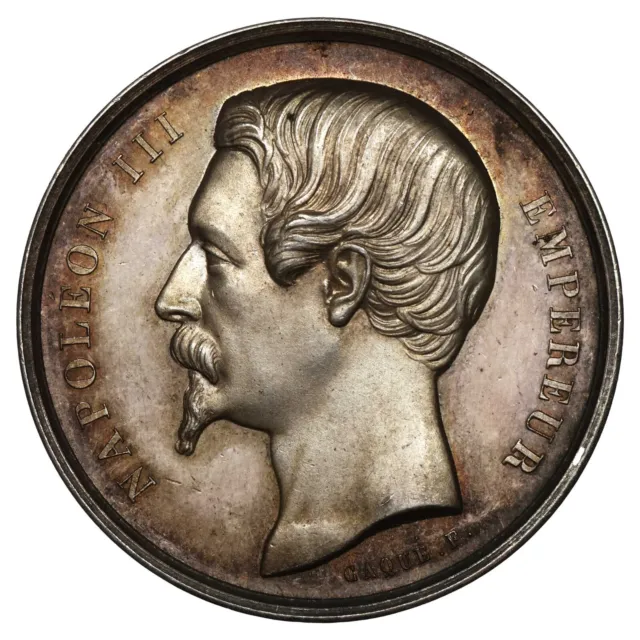 Frankreich Medaille 1859 Napoleon III Albi Wettbewerb Regional Agrar Keg Silber