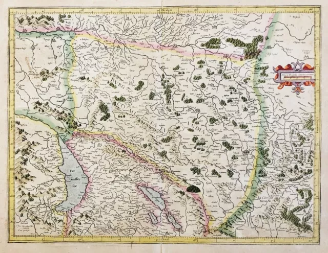 Bourgogne Franche-Comte Besancon Pontarlier Dole carte Karte map Mercator 1606