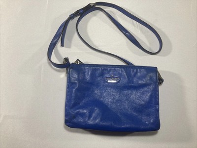 Kate Spade Color Block Crossbody Purse Bag Blue Leather Small 9