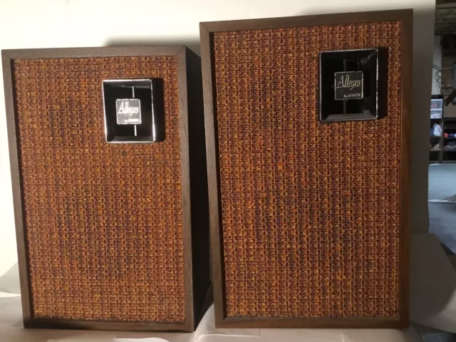 Zenith Allegro 1000 45W Speakers Pair With Original TWEED Speaker Grill NOT Foam