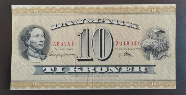 🪙 Billet 10 Kroner 1952 Danemark Ttb+.