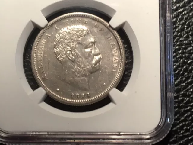 1883 50 Cent Hawaii Silver Coin NGC AU Details Cleaned Very Light Cleaning