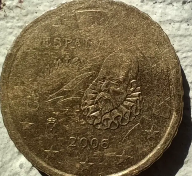 Spain 10 Euro Cent,ERROR weak strike+struck through(front),rarity,collectable!
