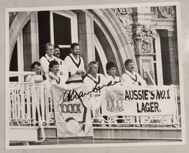 ALLAN BORDER CRICKET SIGNED IN PERSON 8 x 10" PRESS PHOTO COA "BUY GENUINE"