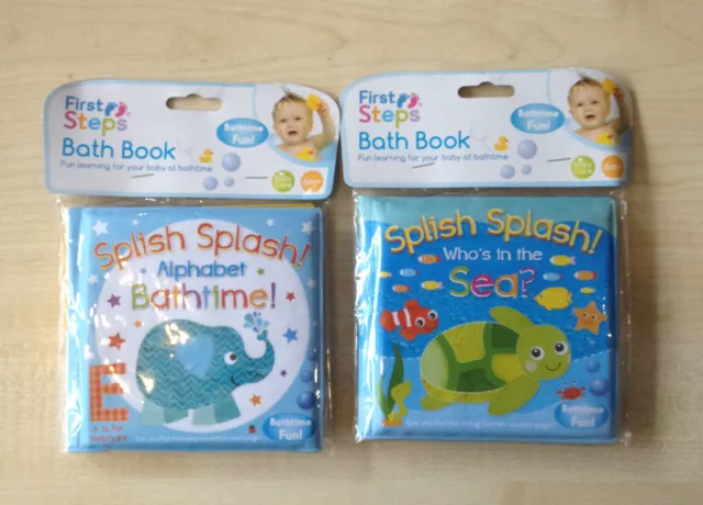 Brand New Baby Bath Books Plastic Coated Fun Educational Toys For Children