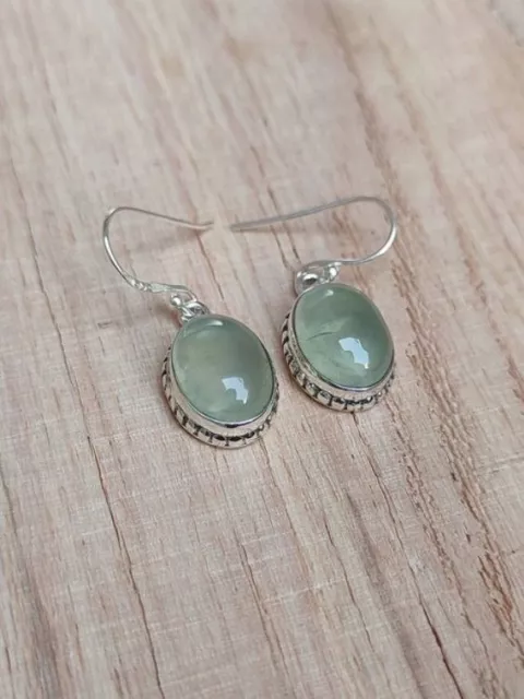 Prehnite – boucles d'oreilles en argent 925, cadeau de noël, bijoux toutes... 2