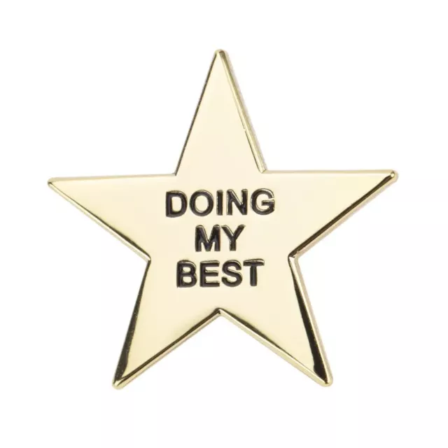 Doing My Best Gold Star Badge Pin - Mental Health, Exam, Novelty, Mind