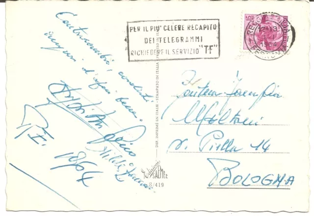 Frediani Gino, Antipapa, autografo su cartolina augurale Reggio Emilia 1.1.1964.