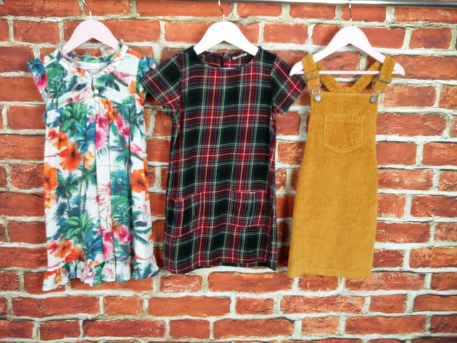 Girl Bundle Age 6-7 Years F&F Next Pinafore Dress Set Summer Casual Floral 122Cm