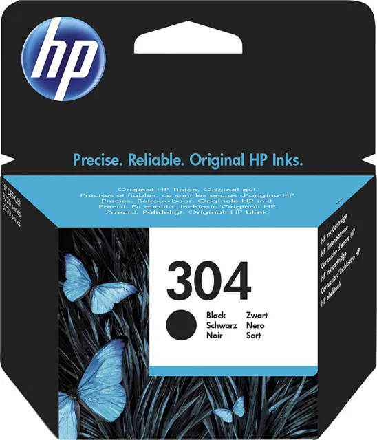 HP 304 Nero, N9K06AE, Cartuccia Originale HP, Compatibile con Stampanti HP DeskJ