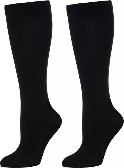 Pair Wide Calf 15-20 mmHg Knee High Compression Stockings Support Socks XXL 2XL