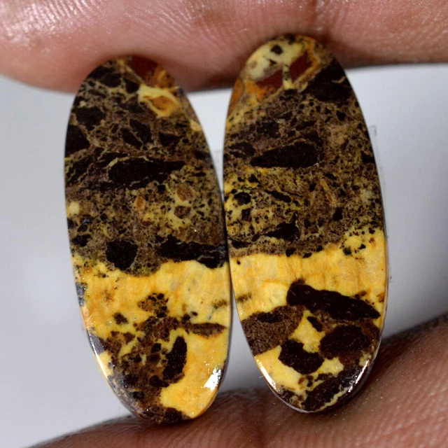 22.75Cts 100% Natural Designer Crystal Spetarian Pair Oval Cab 10x27mm Gemstone