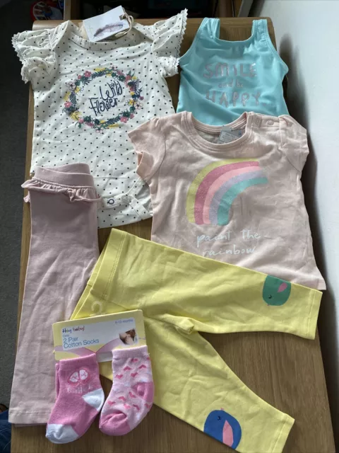 Baby Girl  Bundle Clothes 6 Pieces  6/9 Months Bnwt Rrp £20