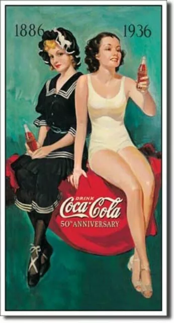 382624 Coca Cola 1886-1936 0th Anniversary Metal Sign WALL PRINT POSTER AU