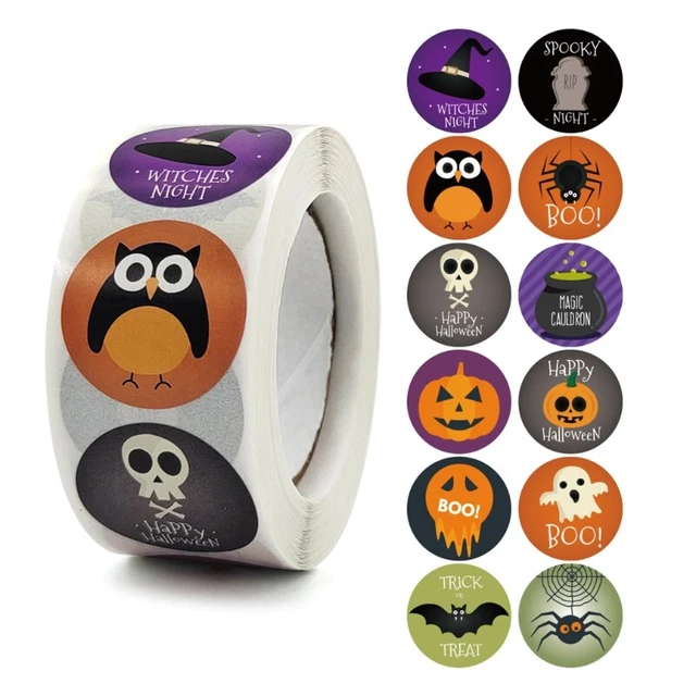500pcs Halloween Stickers Pumpkin Bat Decor Labels Seal Sticker for DIY Gift Box