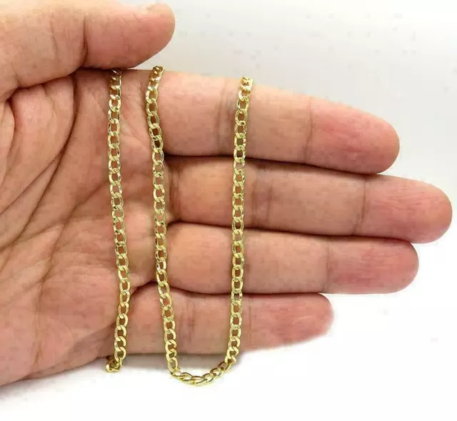 14K Solid Yellow Gold Cuban Curb Chain Necklace 2.5mm 16" 18" 20" 22" 24" 30"