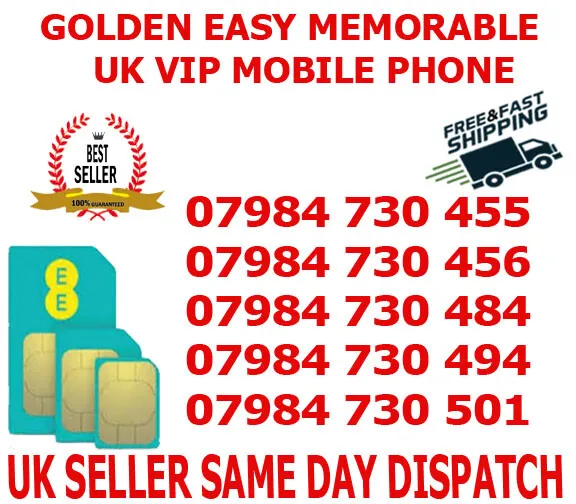 Golden Easy Memorable Uk Vip Mobile Phone Number/Platinum Sim ( Ee Network) B 17