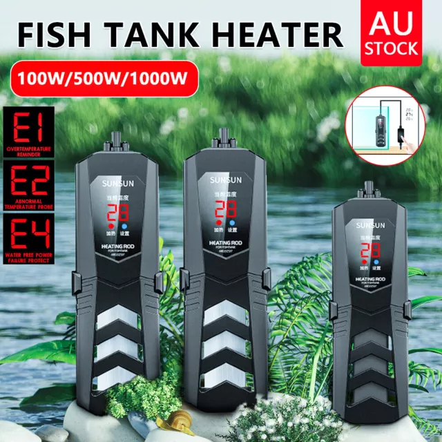 SUNSUN PTC Aquarium Submersible  Heater Fish Tank Auto Thermostat 100W-1000W AU