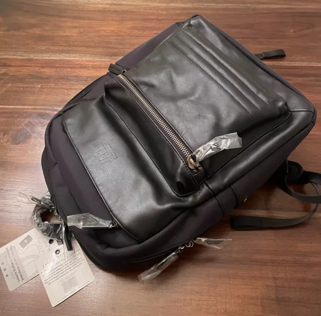 Jill-E Designs JACK Smart Leather Laptop Backpack (Black) (419408)- New
