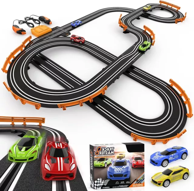 Slot Car Race Track Sets with 4 High-Speed for Boys Toys for 6 7 8 12 Year Old