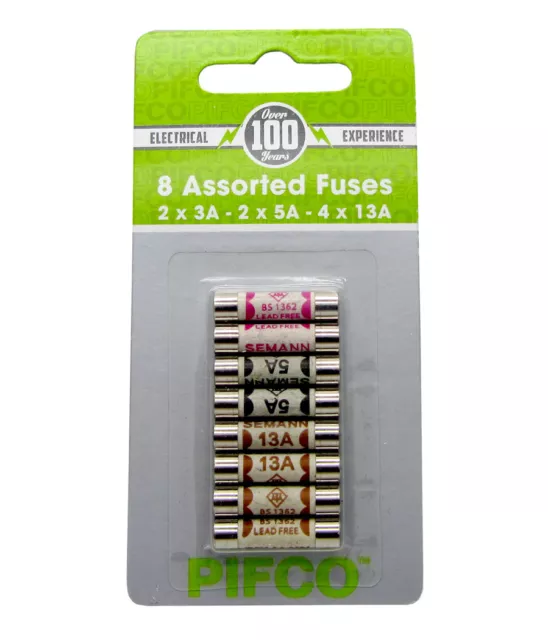 3amp 5amp 13amp mix 8 Assorted Mixed Fuses Domestic Household Mains Plug Fuse