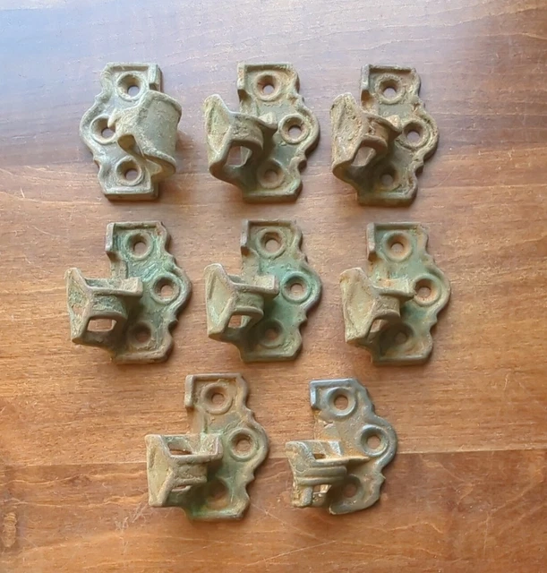 Lot of 8 ANTIQUE CAST IRON VICTORIAN LIFT OFF SHUTTER HINGE Parts hardware