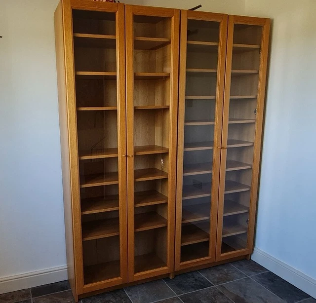 IKEA BILLY BOOKCASE with glass doors £60.00 PicClick UK