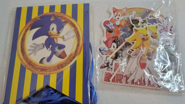 Sonic The Hedgehog Happy Birthday 1 Banner 1 Cake  28 Cupcake Topper Decorations
