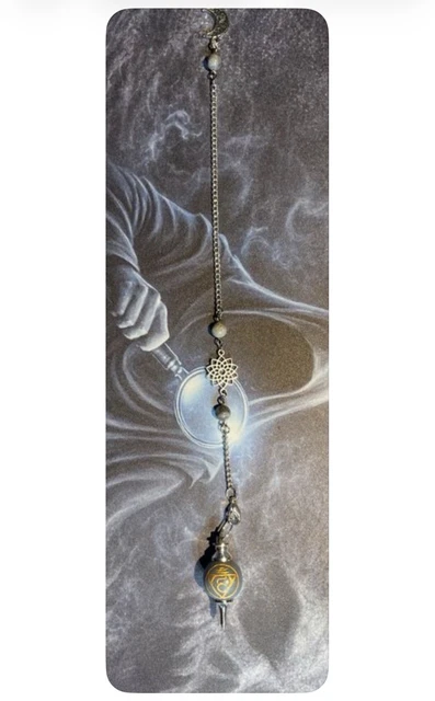 DASNTERED Planche à pendule en bois sculptée avec collier en cristal pour divination