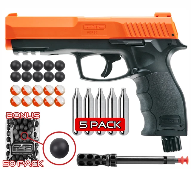 UMAREX HDP50 PAINTBALL Pistol, Rubber, Self Defense Balls + CO2