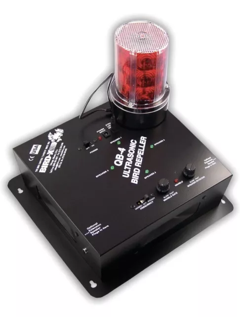 Bird-X - QB4+S Super Quadblaster QB4 Ultrasonic Bird Repeller,Covers 6500 Sq.ft